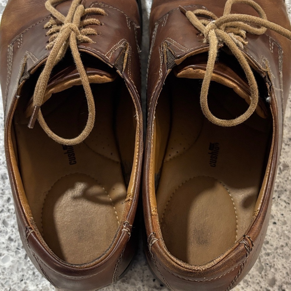 Clarks Men's Brown Leather Oxfords - Picture 5 of 12